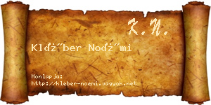 Kléber Noémi névjegykártya